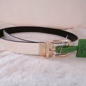 KATE SPADE New York Leather Belt White Size Large NEW NWT